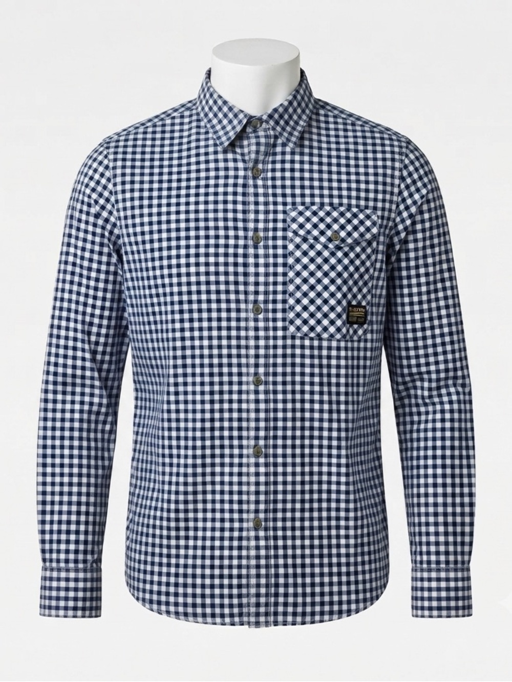 G-Star Raw Blue White Gingham Button Down Shirt Men’s XXL